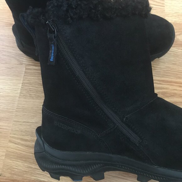 Merrell Icepack 2 Zip Polar Waterproof Snow Boot Black Suede Leather Size 9 - Picture 8 of 13